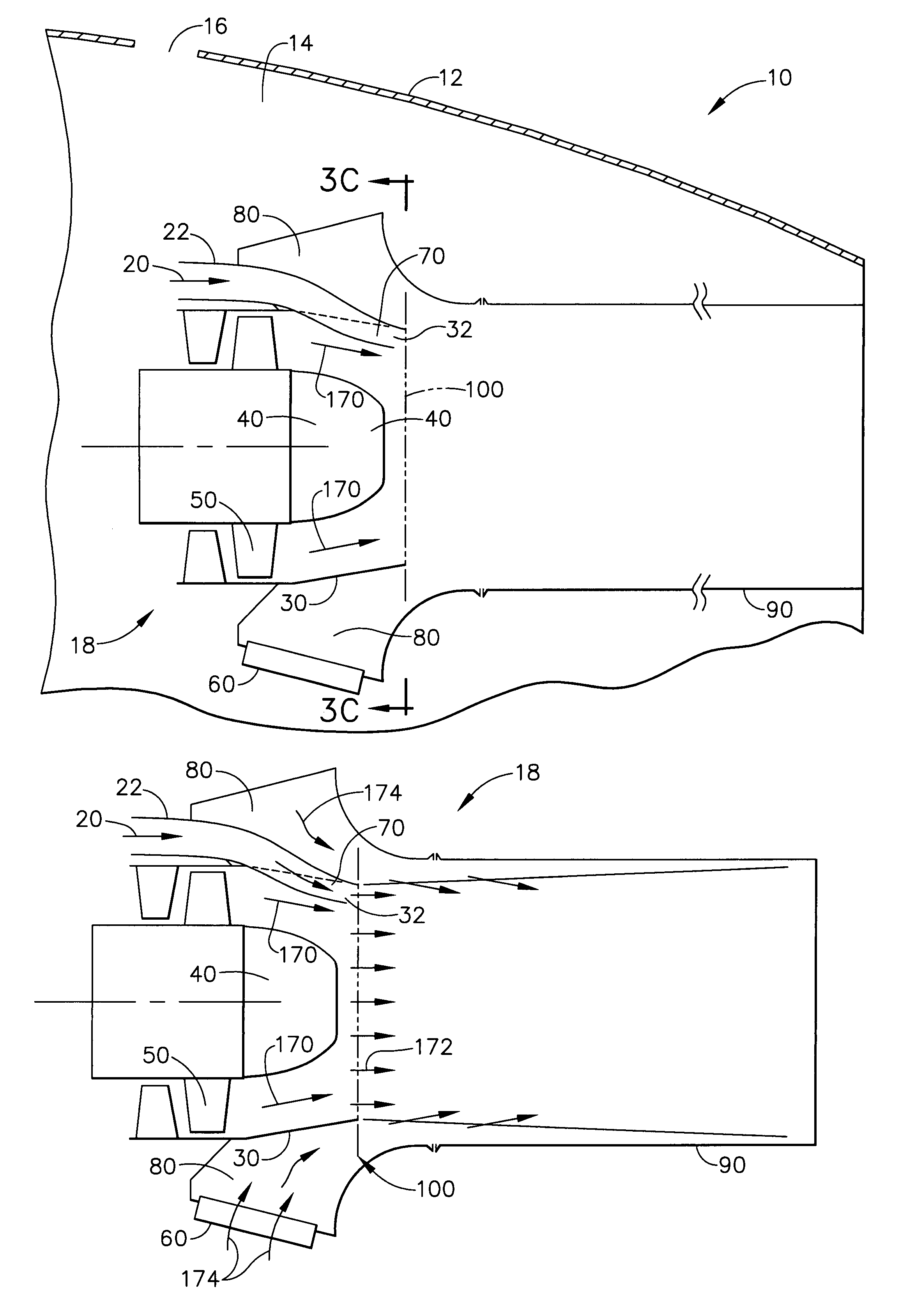 System and method for dumping surge flow into eductor primary nozzle for free turbine