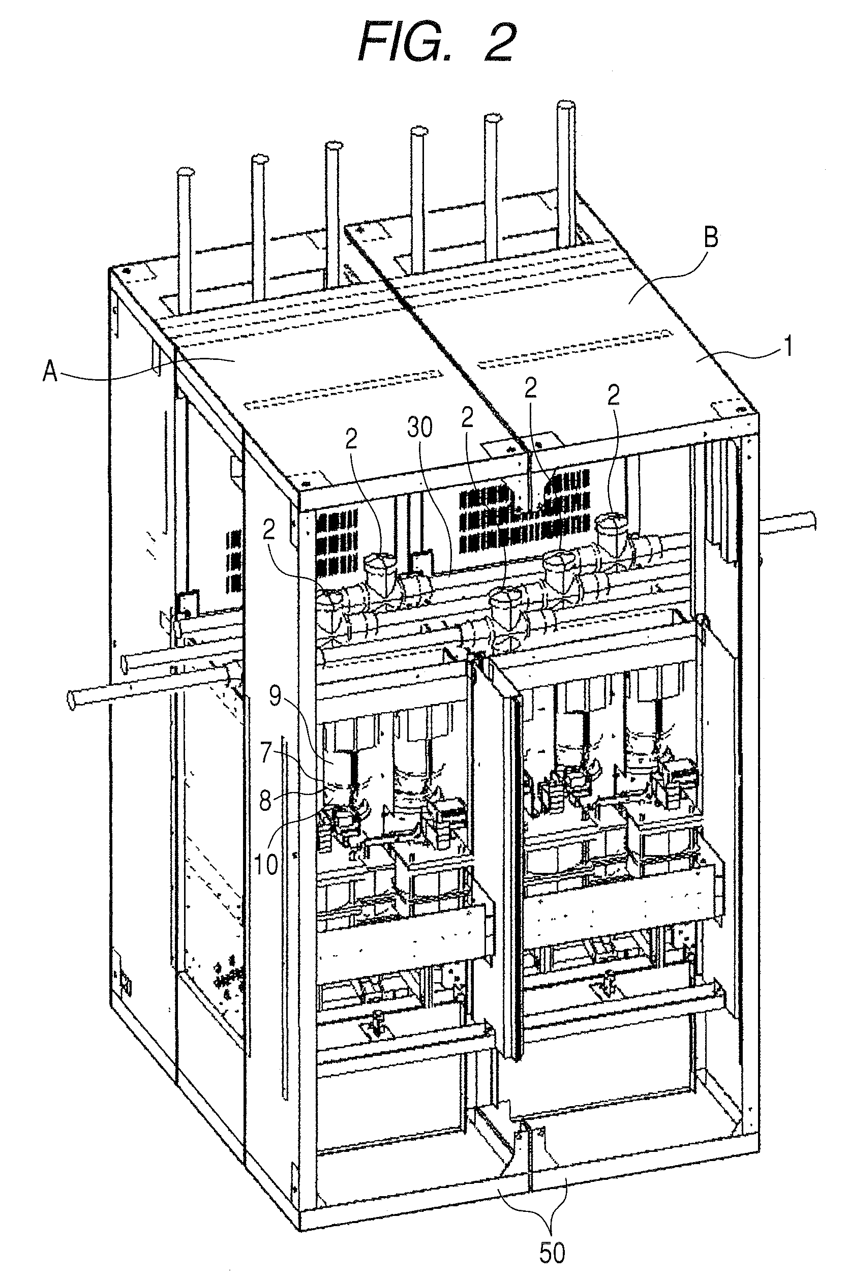 Vacuum insulated switch-gear and its height adjusting method