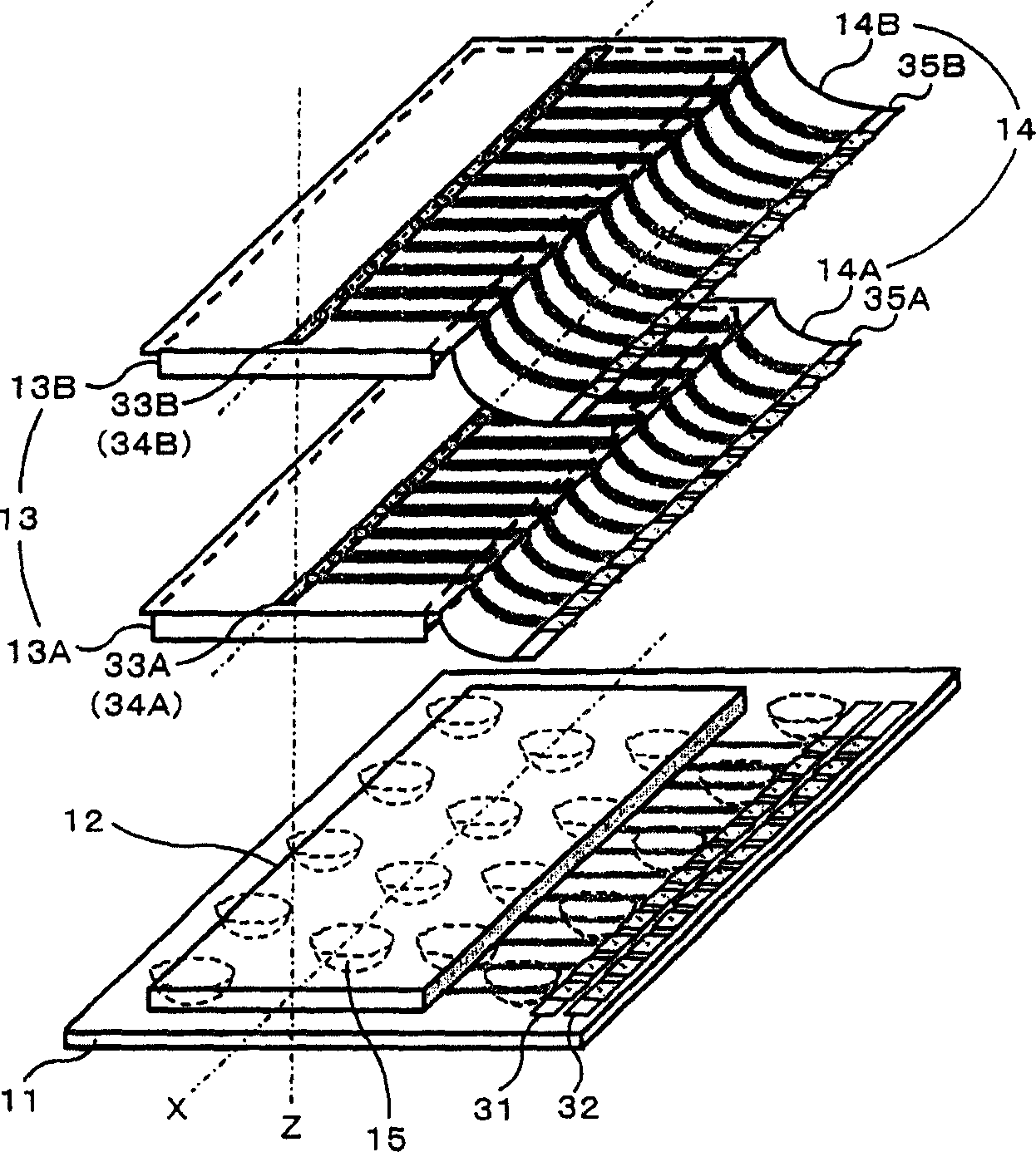 Laminated semiconductor device