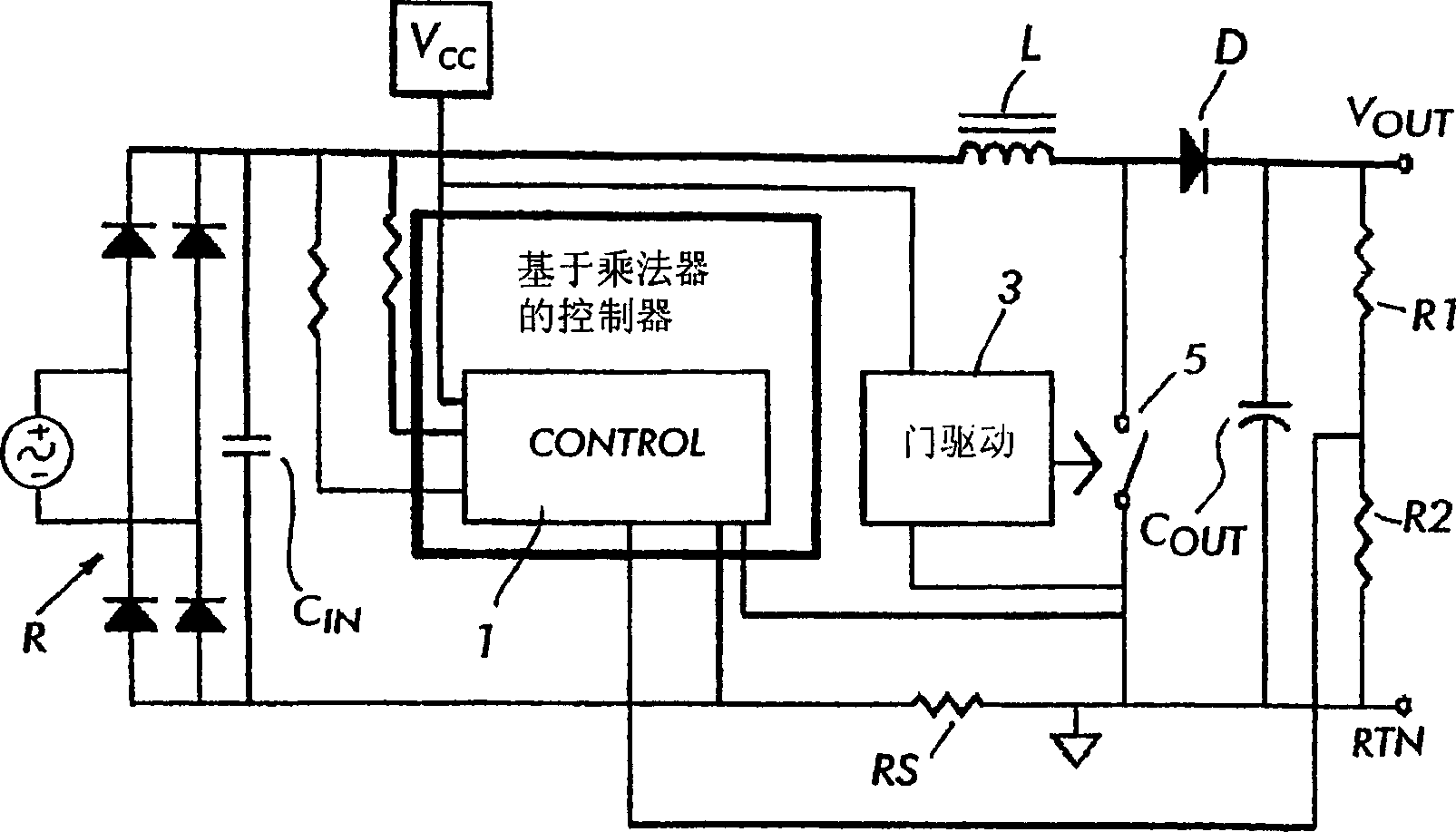 One cycle control continuous conduction mode PFC boost converter integrated circuit with integrated power switch and boost converter
