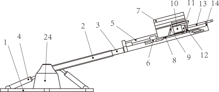 An automatic drilling and bolting mechanical arm device mounted on a roadheader