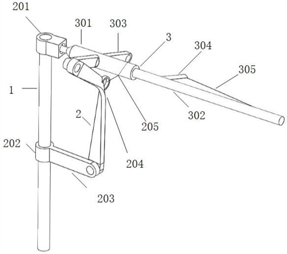 Bionic flapping wing flapping and twisting combined motion transmission device for miniature aircraft