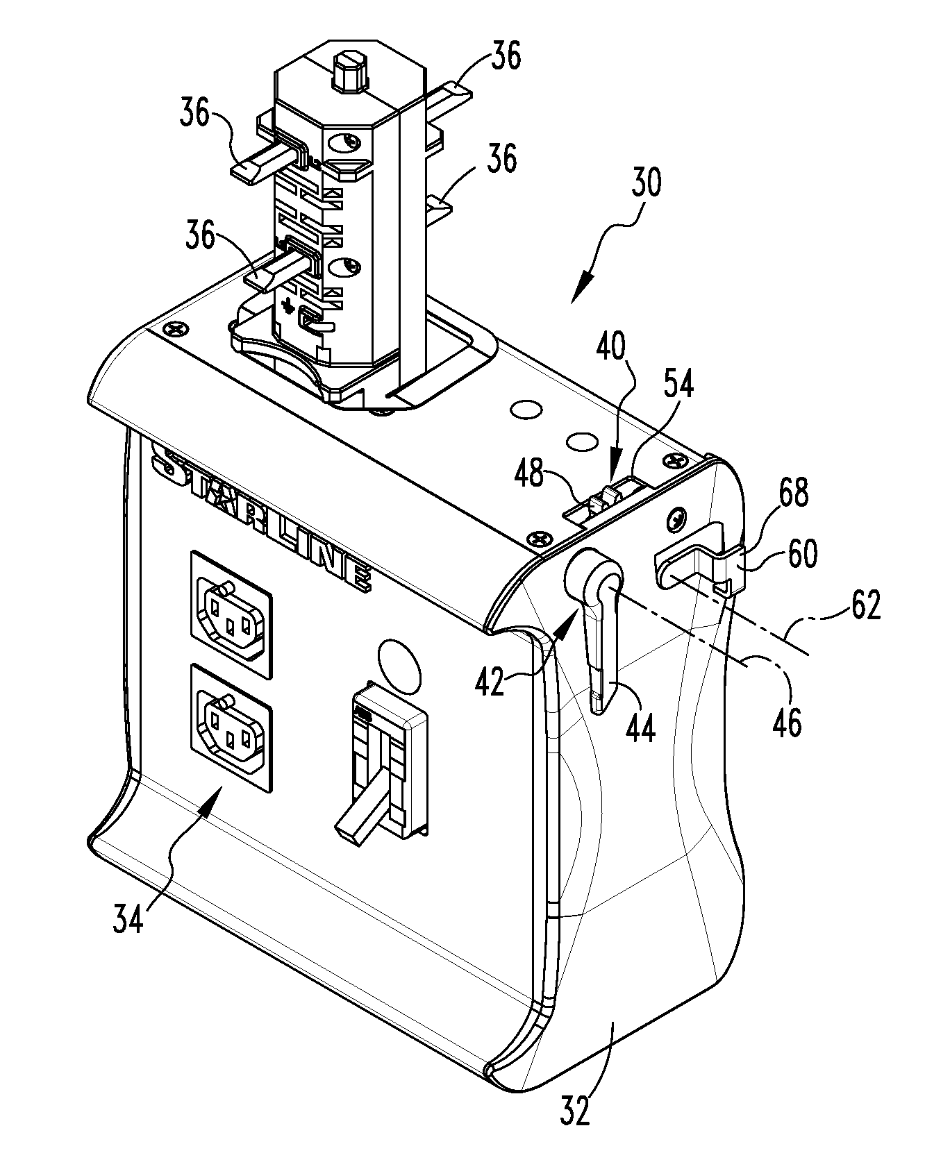 Tool-less busway take-off device for electrical busway and method of installing