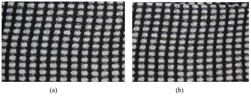 Wide fabric image acquiring and splicing method based on reference characteristics