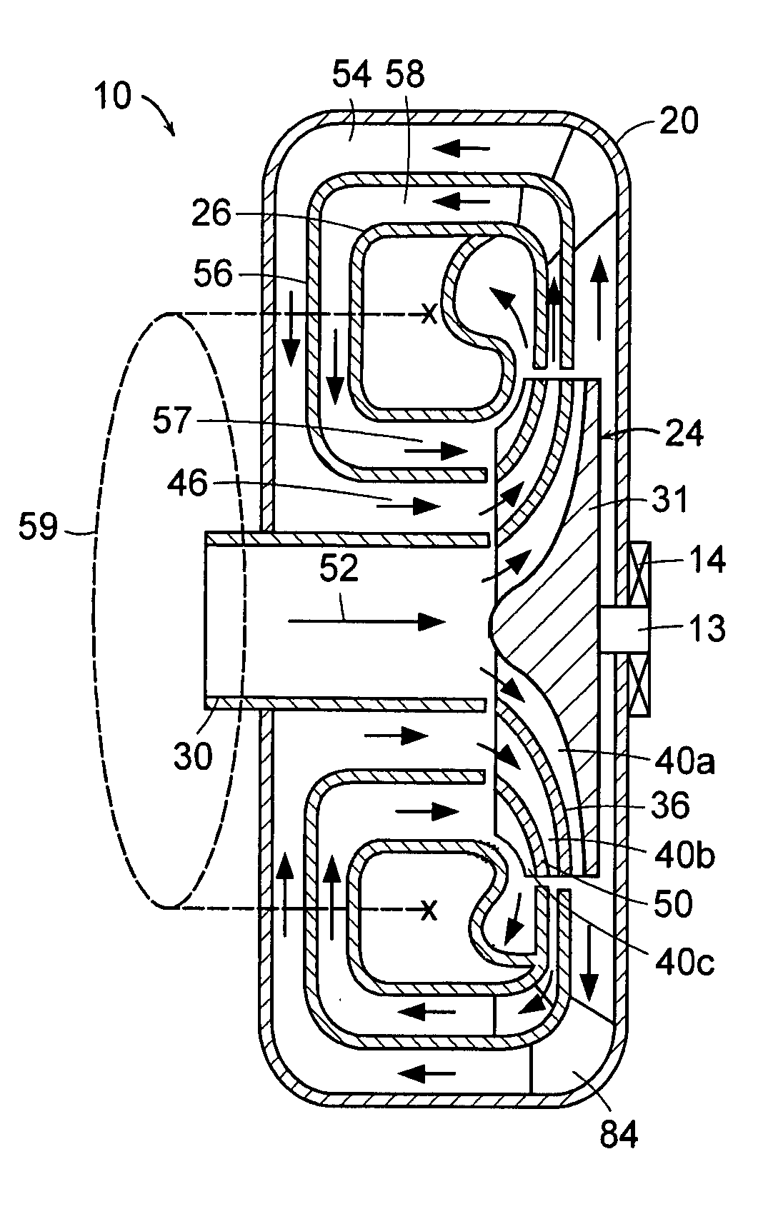 Fluid transfer controllers having a rotor assembly with multiple sets of rotor blades arranged in proximity and about the same hub component and further having barrier components configured to form passages for routing fluid through the multiple sets of rotor blades