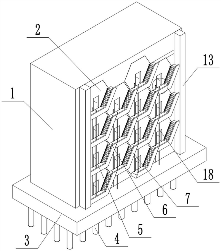 A modular honeycomb building