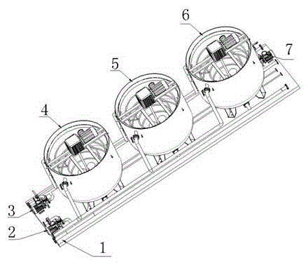 A kind of oil, mud, water separation device