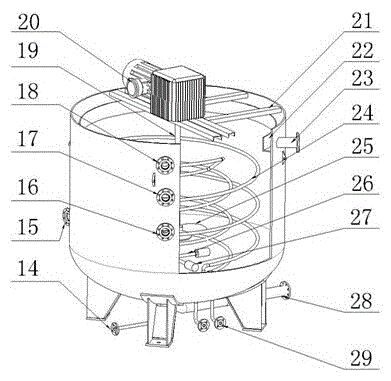 A kind of oil, mud, water separation device