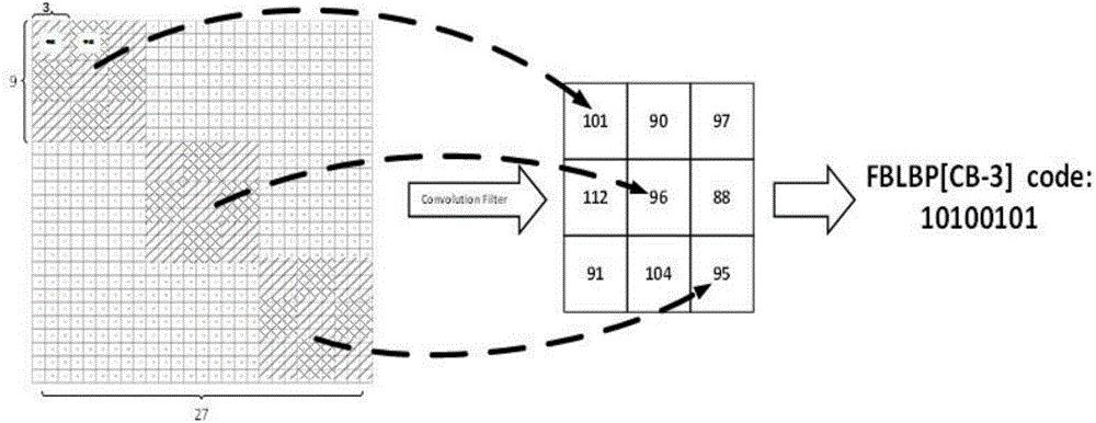 Local binary model image describing method based on filter group