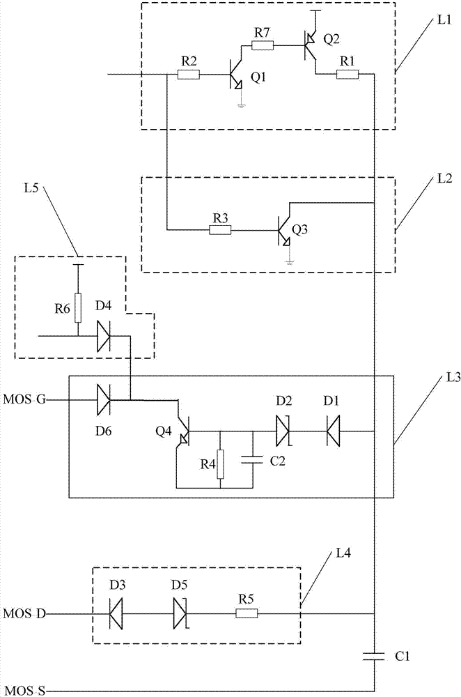 MOS pipe overcurrent protection circuit