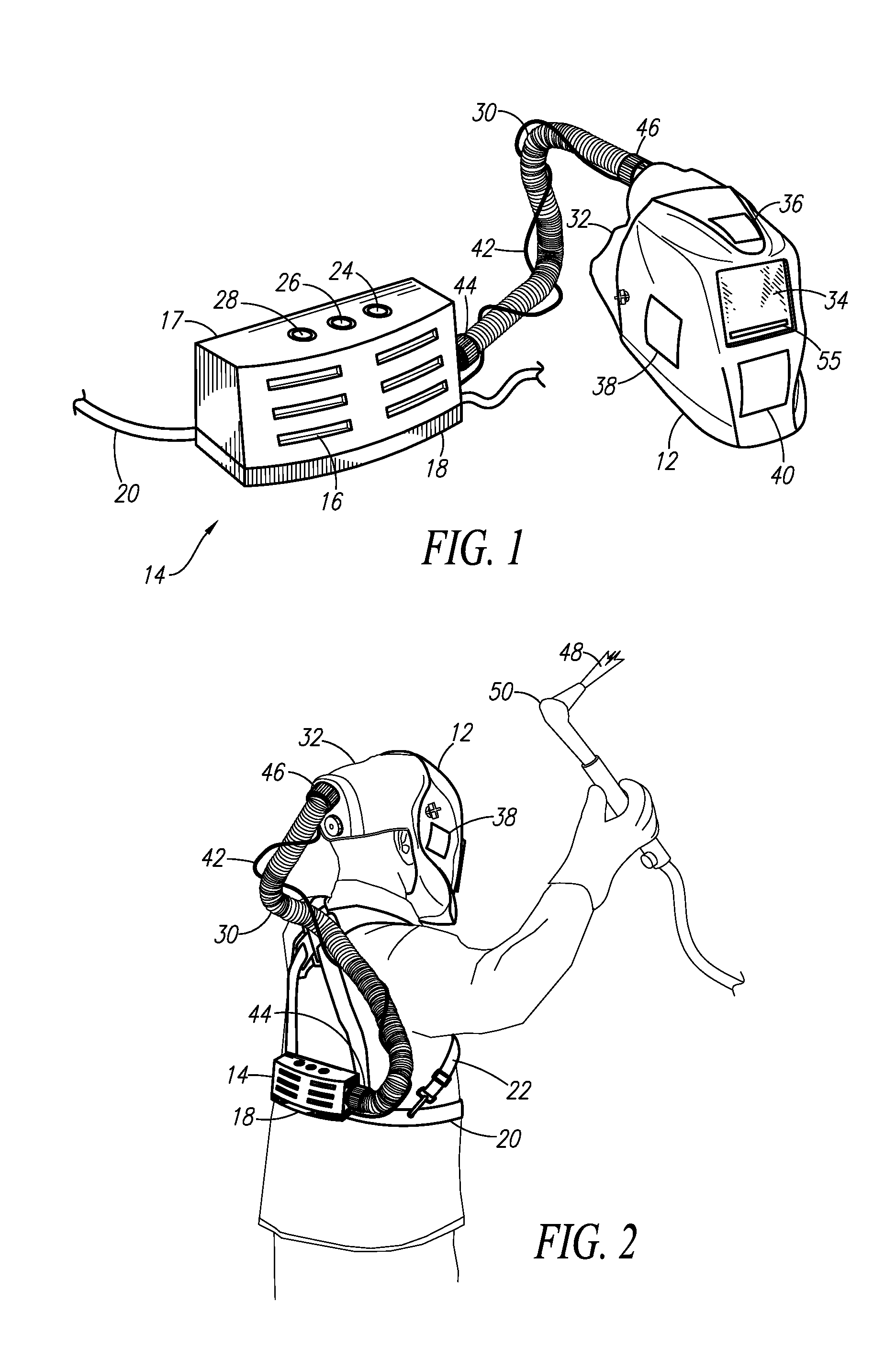 Powered air-purifying respirator helmet with photovoltaic power source