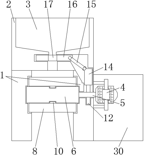 A conveying device for automatic equivalent filler used in bio-organic fertilizer production line