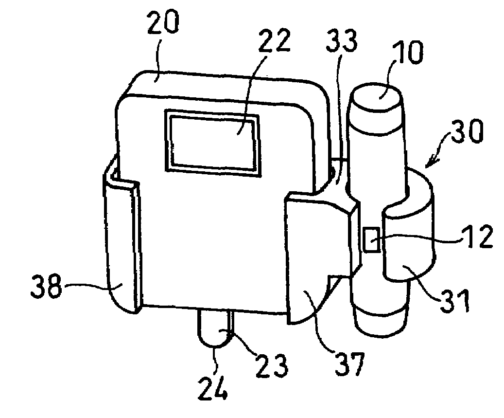 Body fluid measuring adapter and body fluid measuring unit