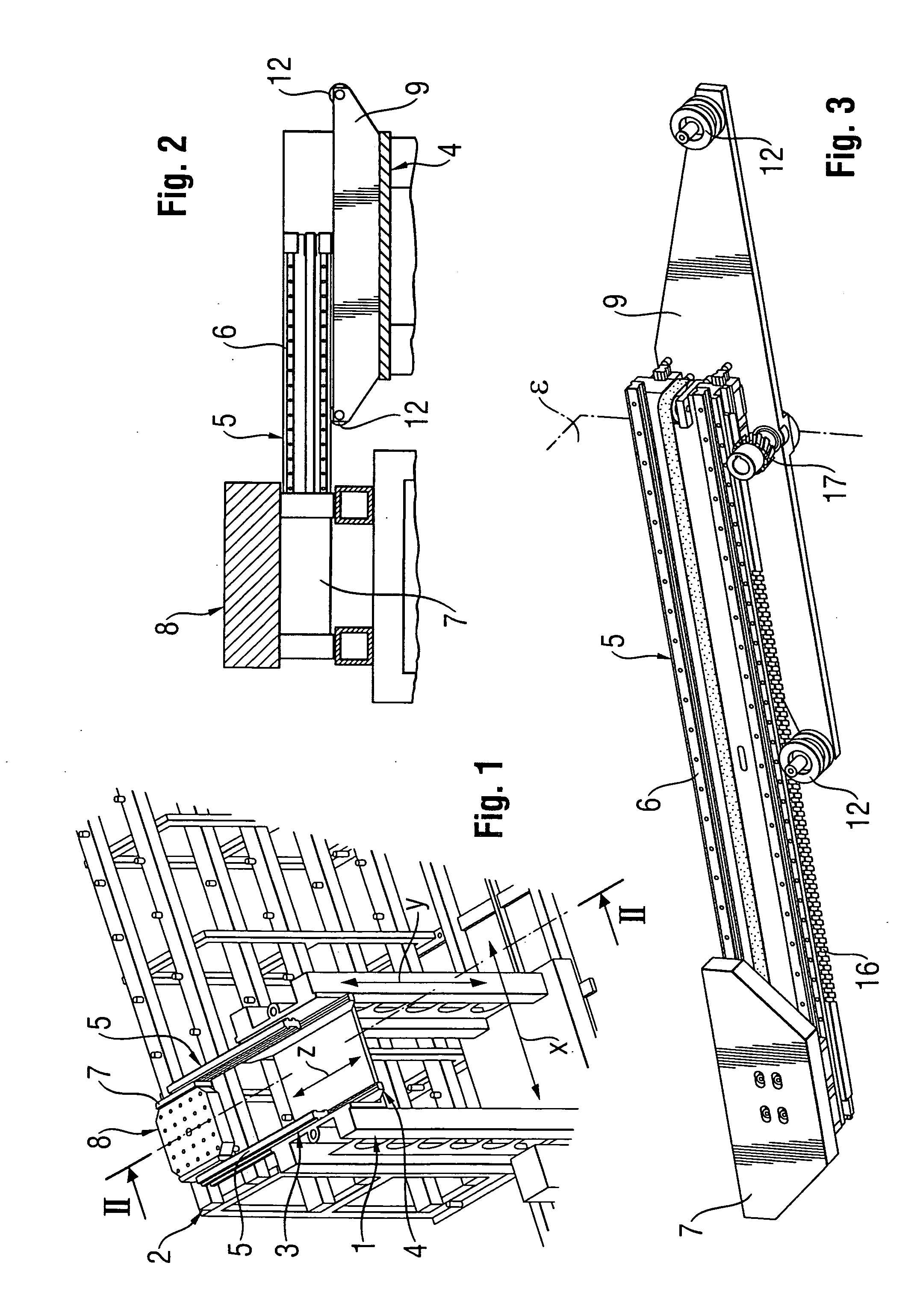 Manipulation device for loading and unloading a shelf