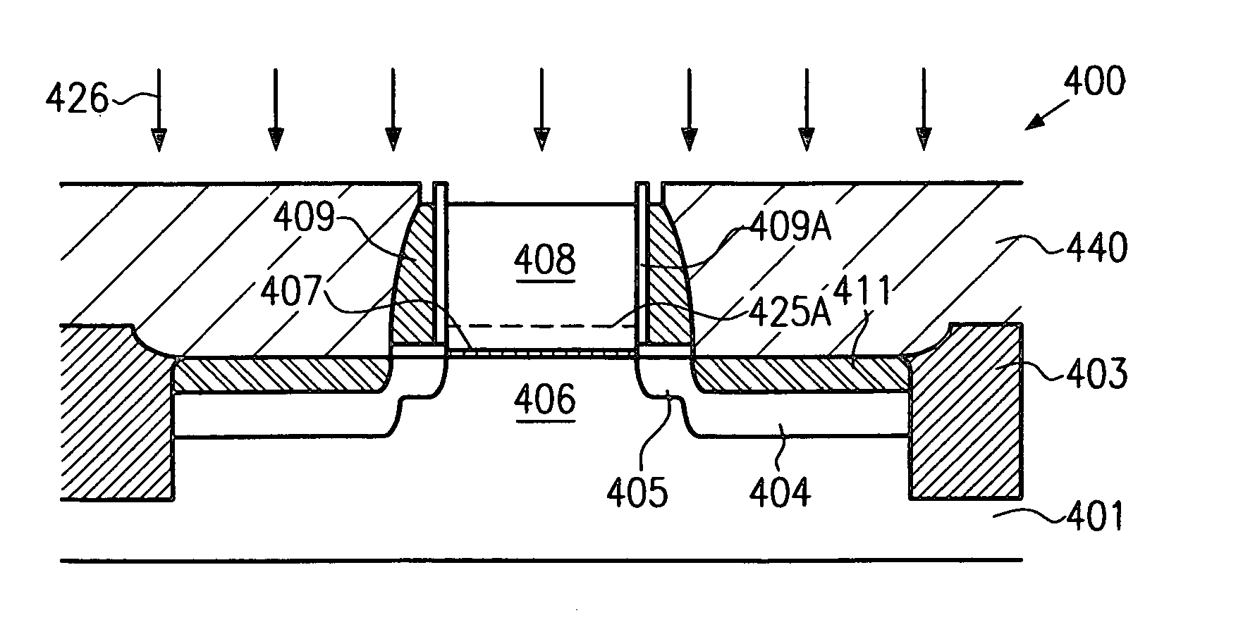 Polysilicon line having a metal silicide region enabling linewidth scaling