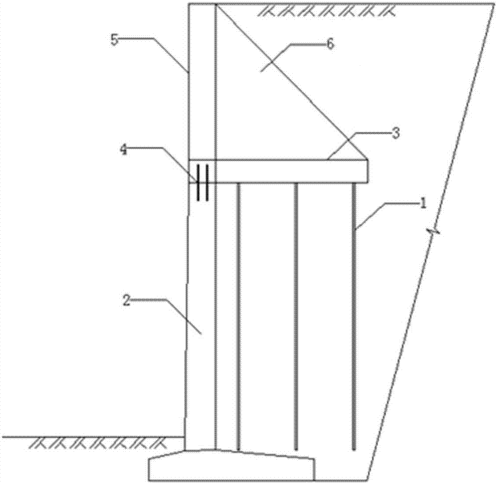 Heightening and strengthening structure and method for in-service steel bar concrete retaining wall
