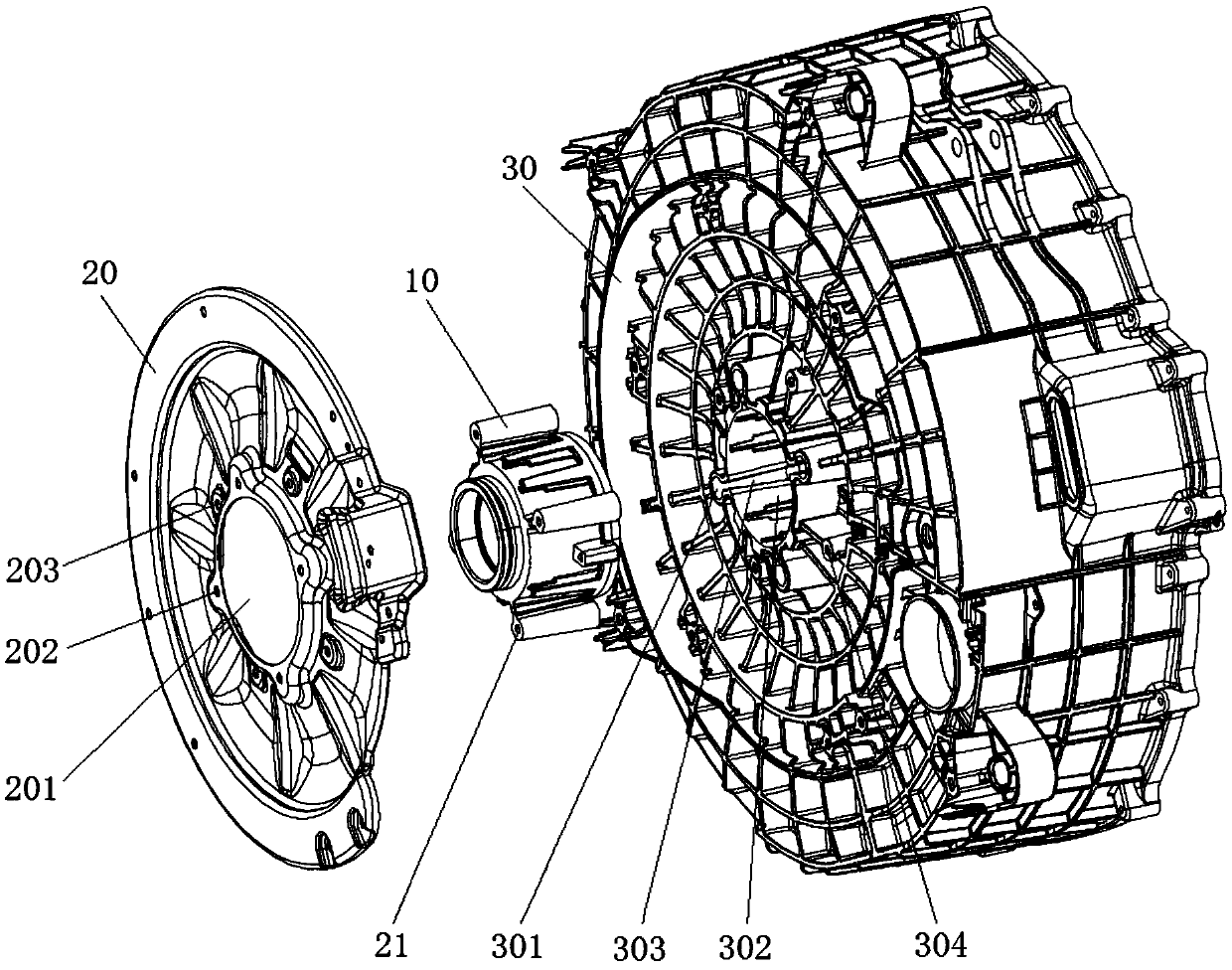 Outer drum bearing supporting structure and washing machine