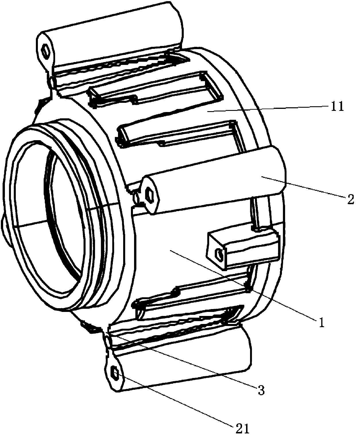 Outer drum bearing supporting structure and washing machine