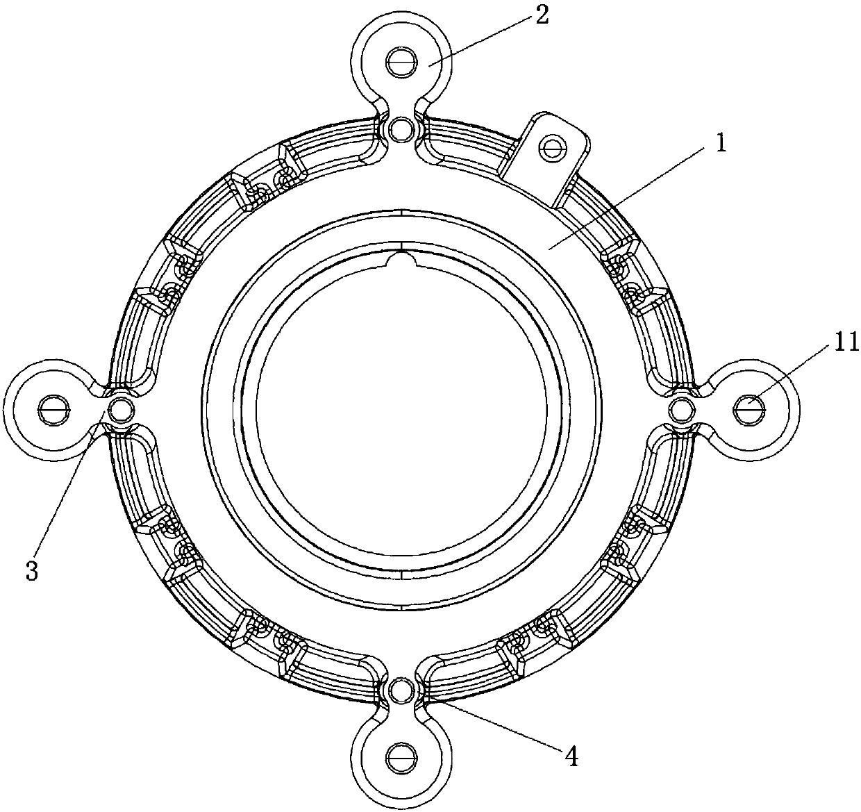 Outer drum bearing supporting structure and washing machine