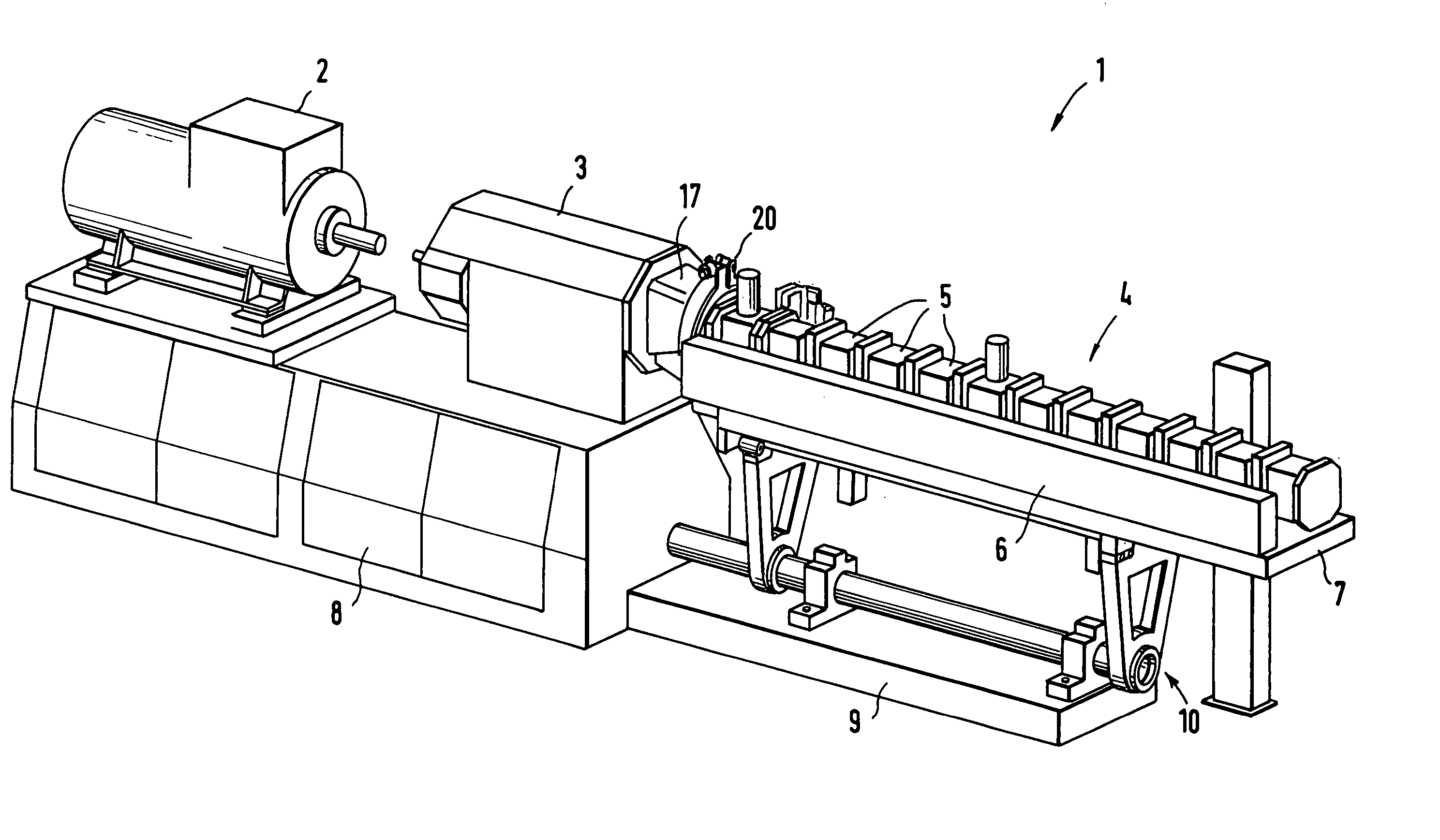 Device for exchanging an extrusion cylinder of an extruder