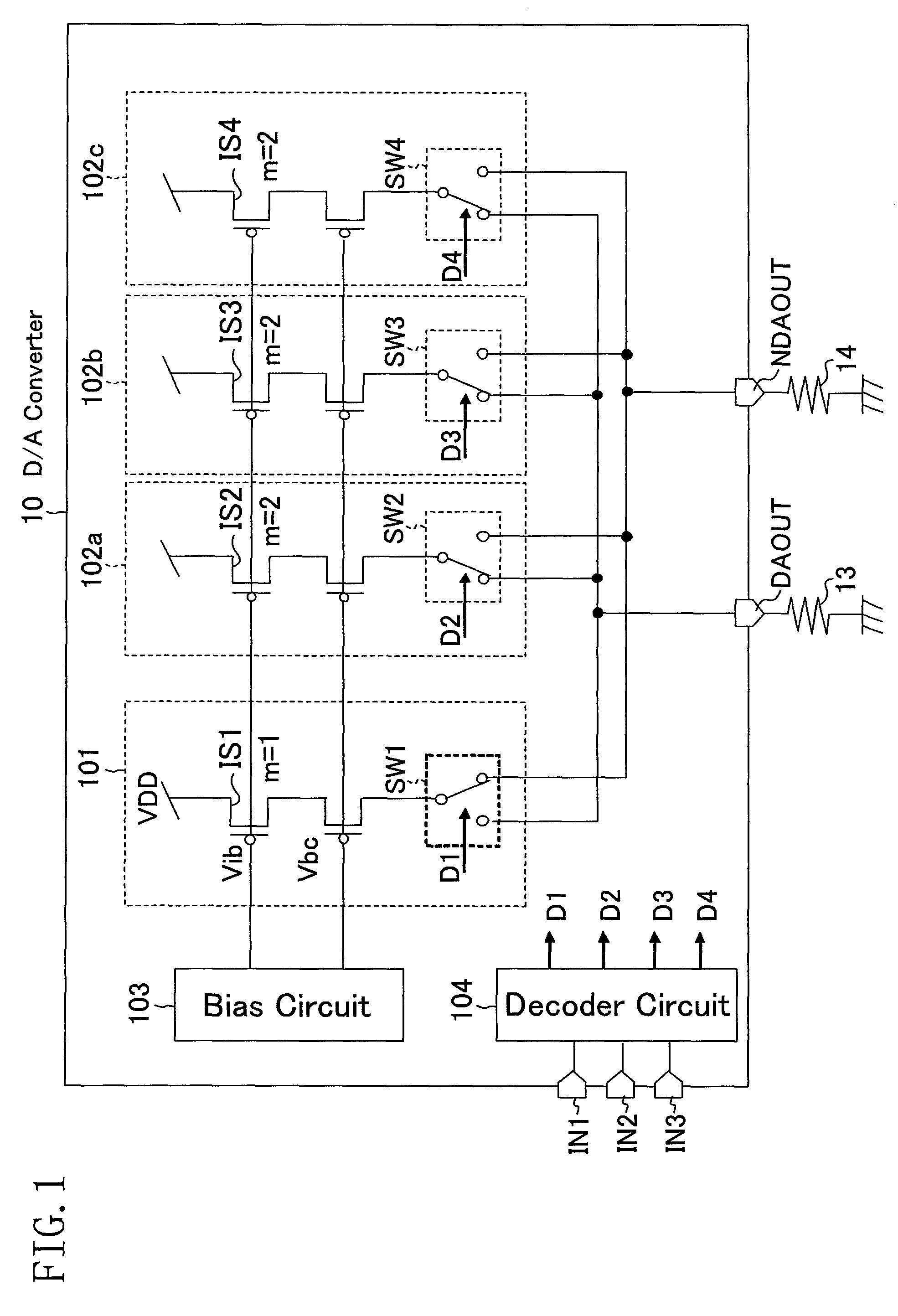 Current switch circuit and D/A converter, semiconductor integrated circuit, and communication device using the same