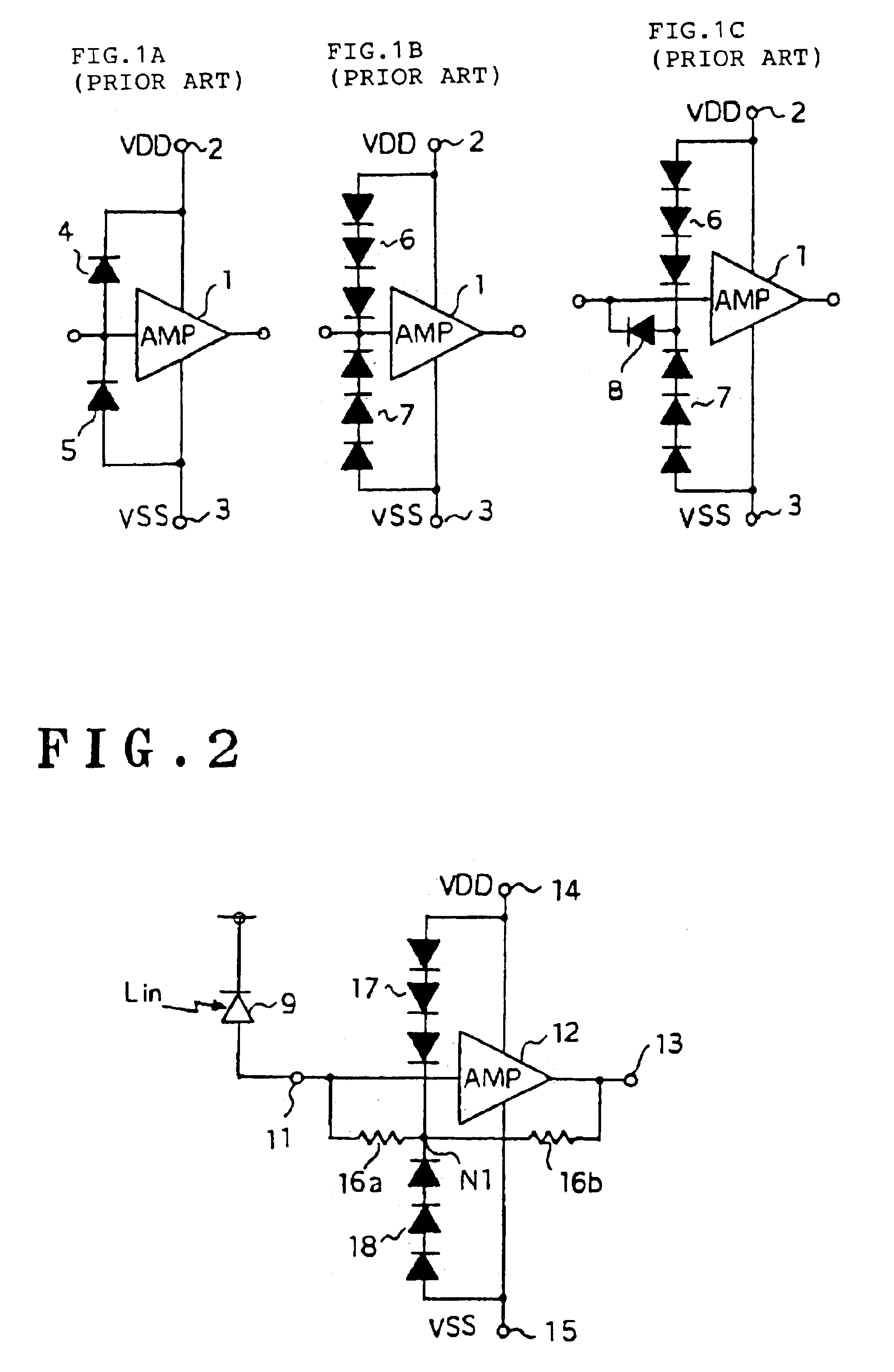 Negative feedback amplifier with electrostatic discharge protection circuit