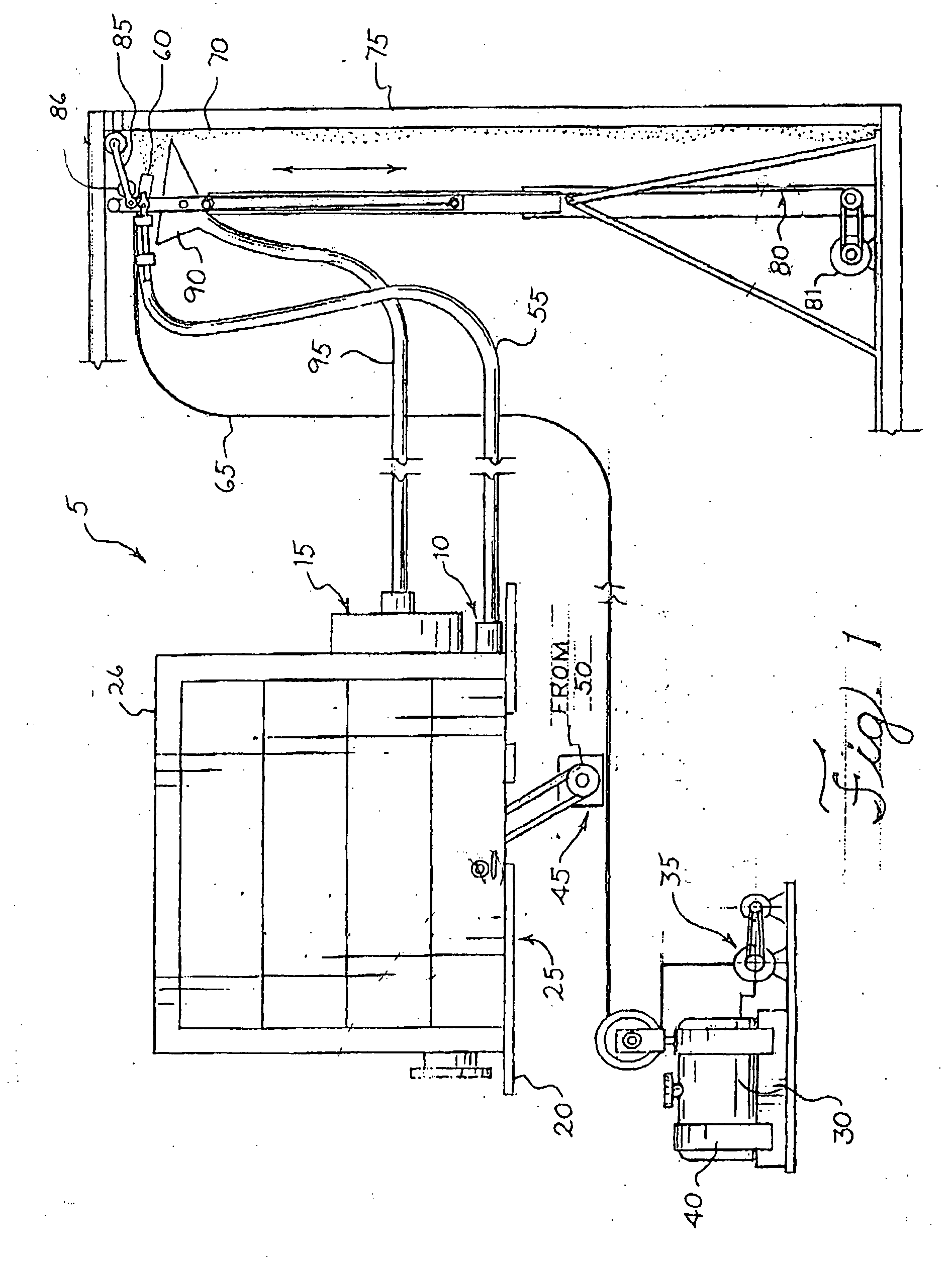 Sprayed insulation application system having variably locatable components