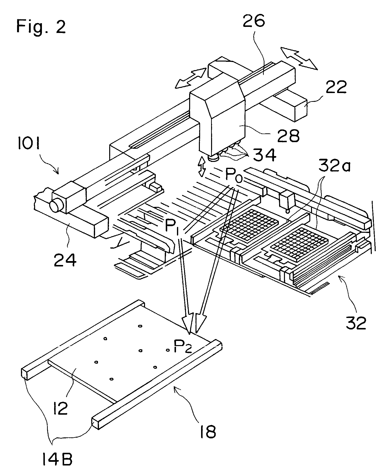 Positioning control method, positioning control device, and electronic component mounting apparatus using same