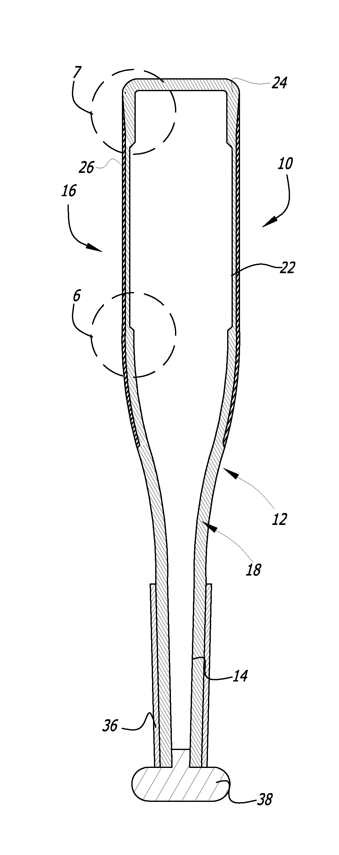 Composite bat with varying barrel thicknesses