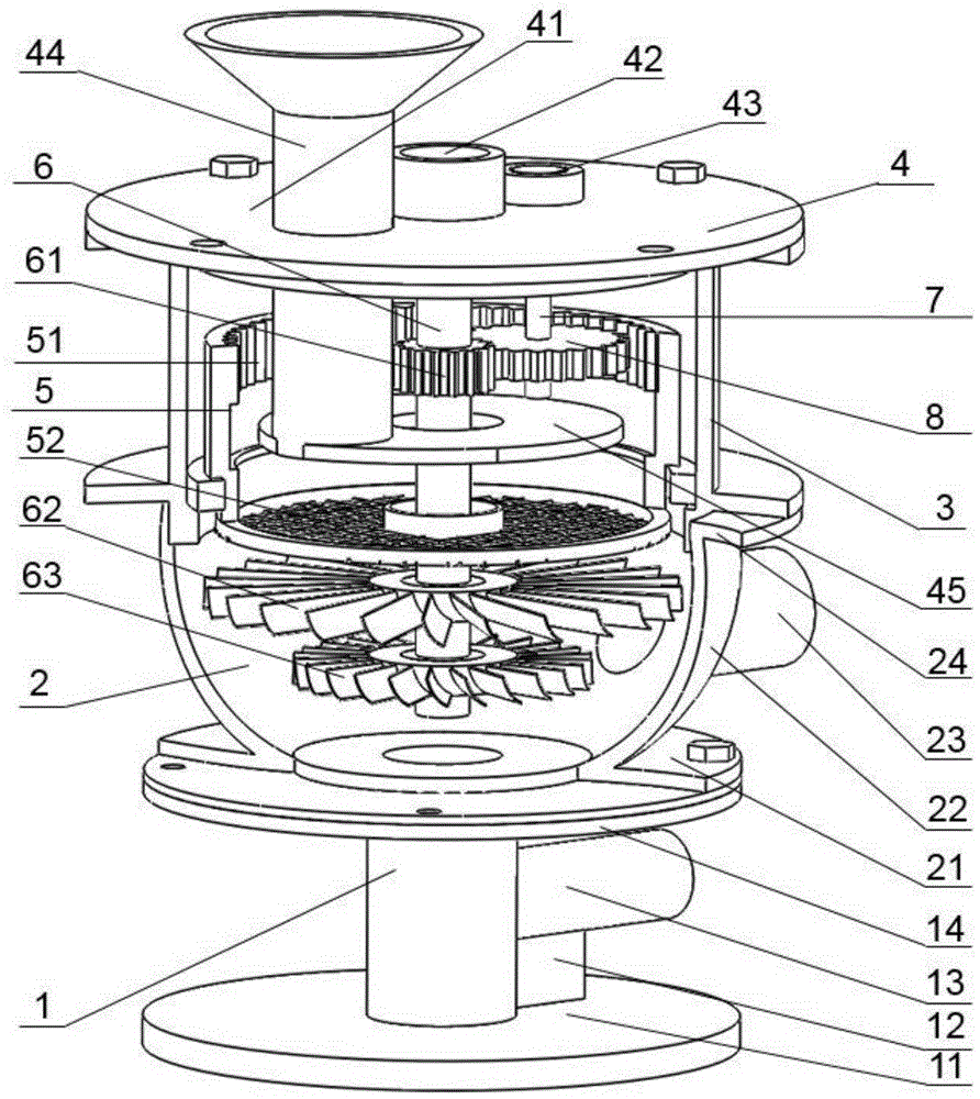 Continuous hemispherical sand mixing device for fracturing
