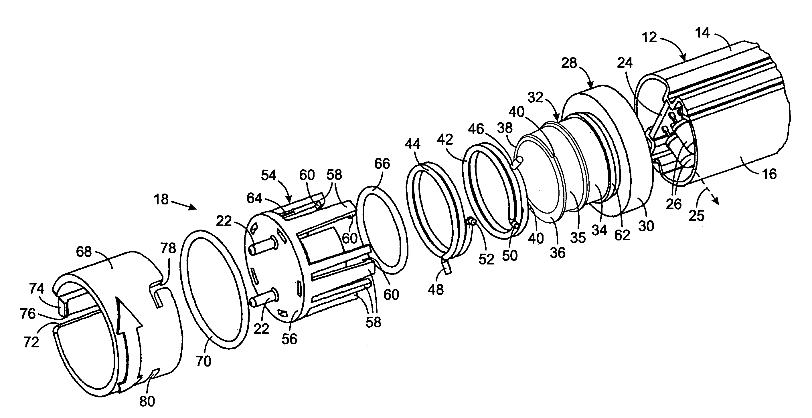 Lighting assembly with swivel end connectors