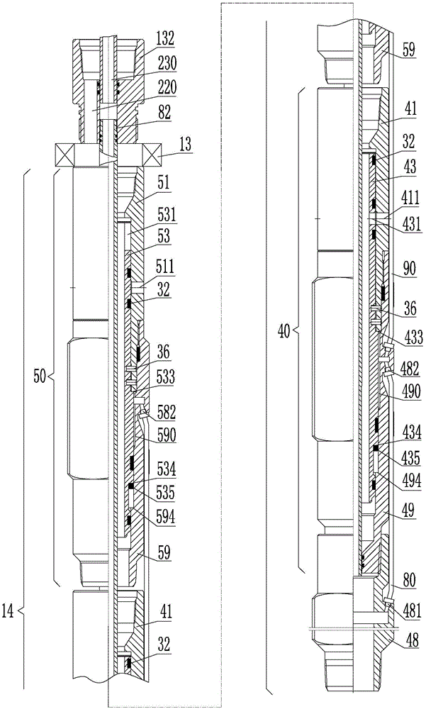 Layering continuous well testing system and use method thereof