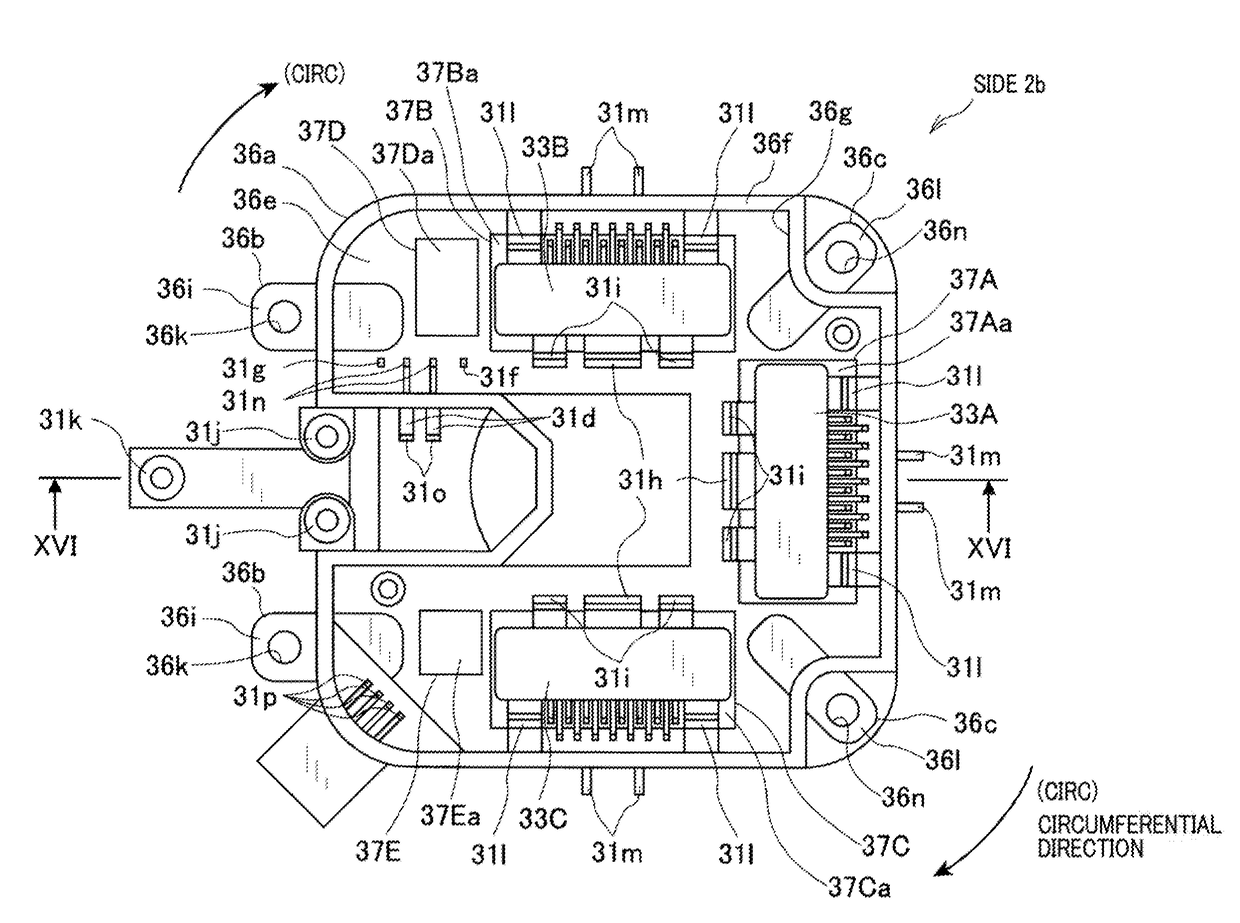 Rotating electric machine integrated with controller