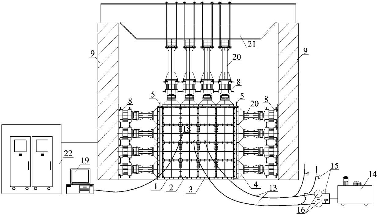 Large model testing device for simulating asymmetric small-distance tunnel excavation process