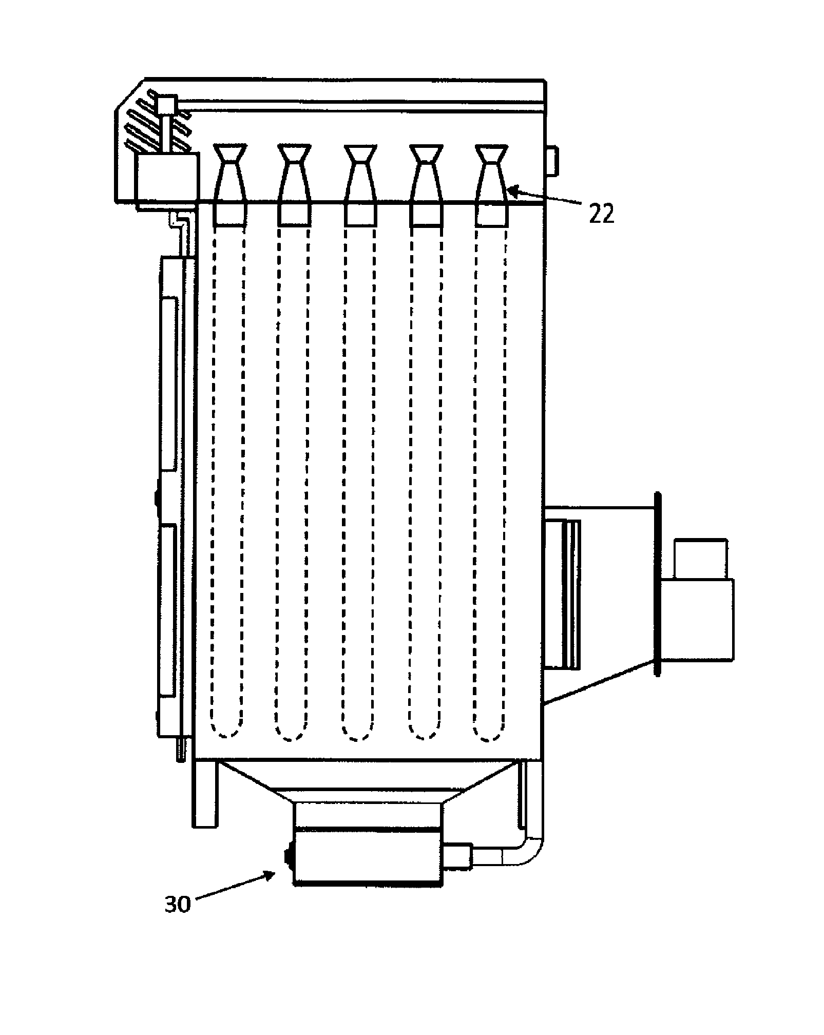 Hydraulic fracturing truck sand baghouse