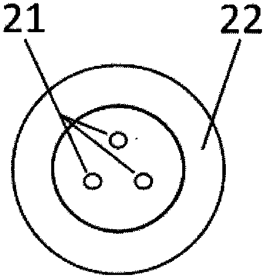 Device and method for measuring spatial shape of three-core fiber grating array based on low reflectivity