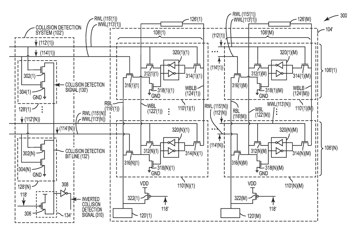 Collision detection systems for detecting read-write collisions in memory systems after word line activation, and related systems and methods