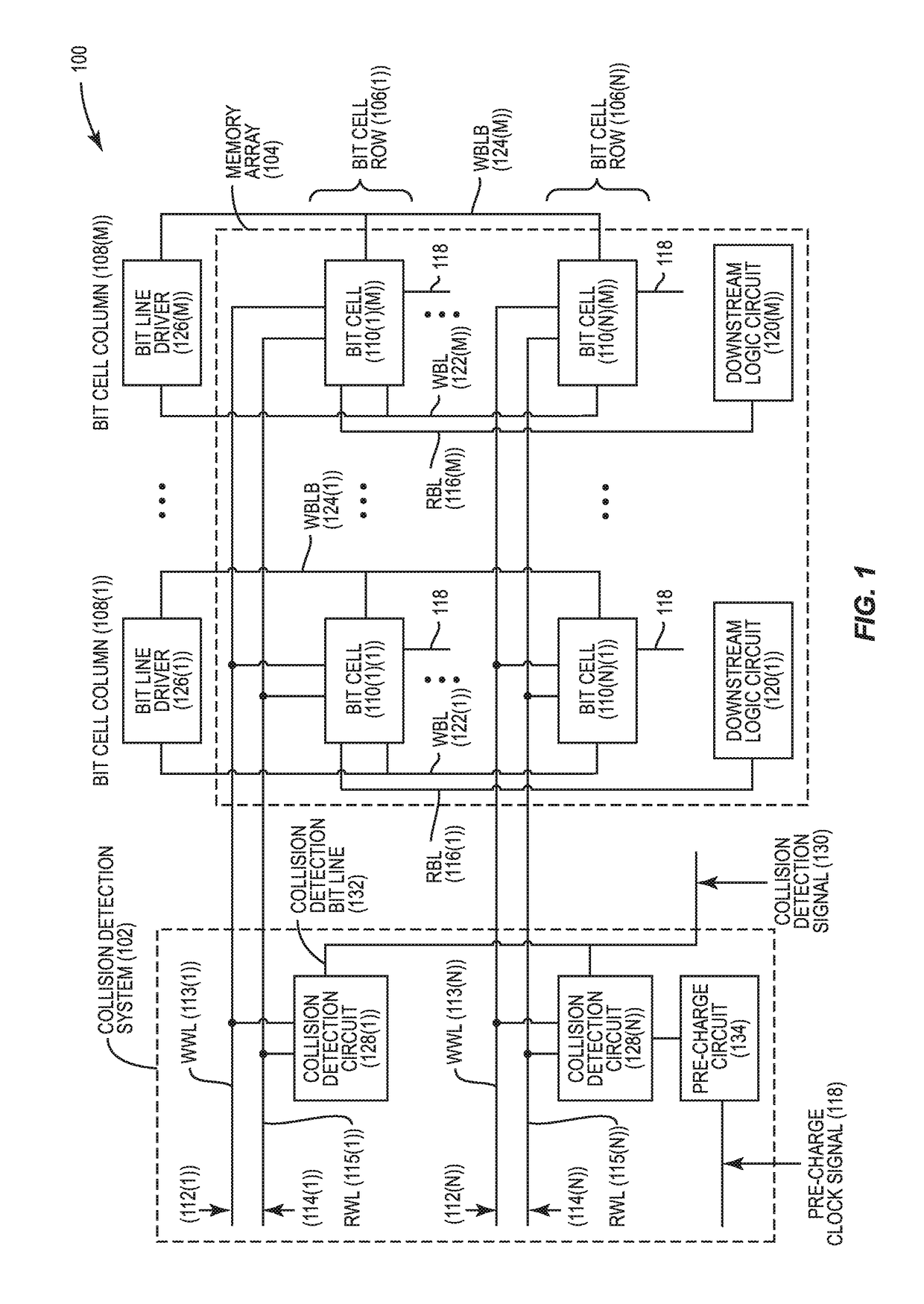 Collision detection systems for detecting read-write collisions in memory systems after word line activation, and related systems and methods