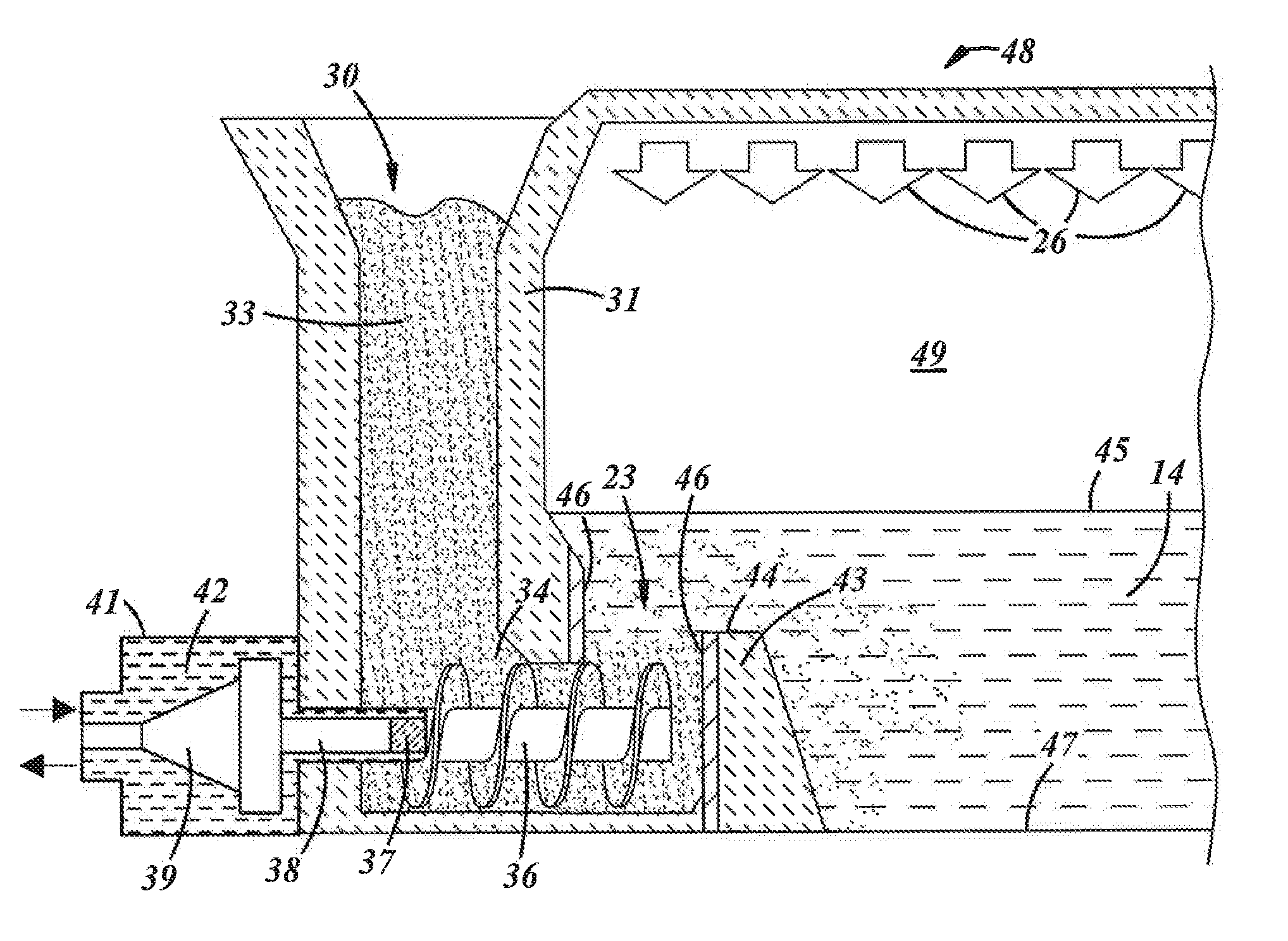 Glass Furnace with Bottom Material Feed