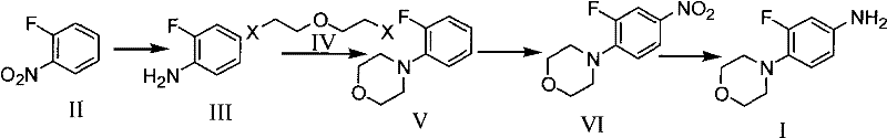 Method for preparing 3-fluorine-4 morpholinyl phenylamine