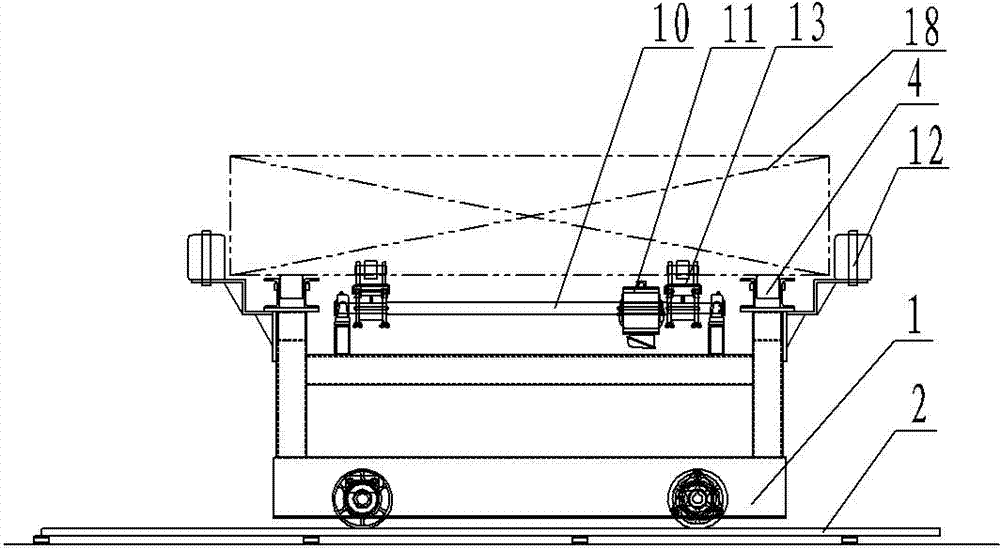 Rail-type large-scale die transfer trolley