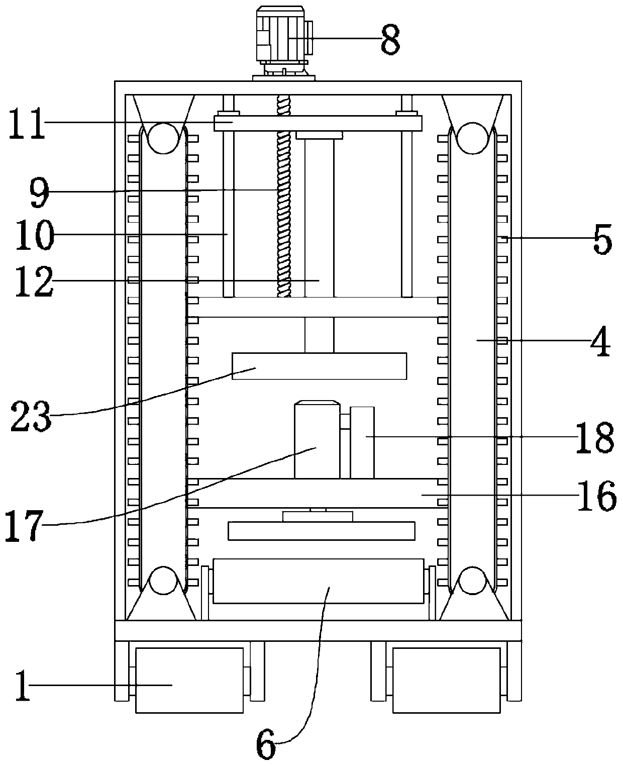 Floor tile laying device for building