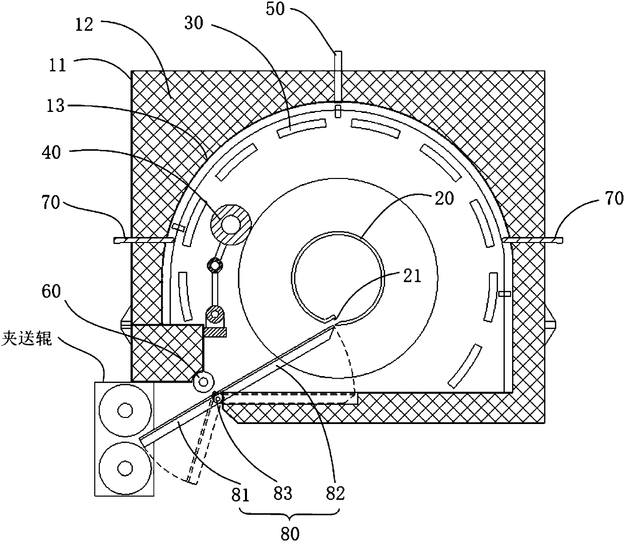 Coiling furnace device for magnesium alloy strip coil furnace coiling rolling and furnace coiling rolling unit