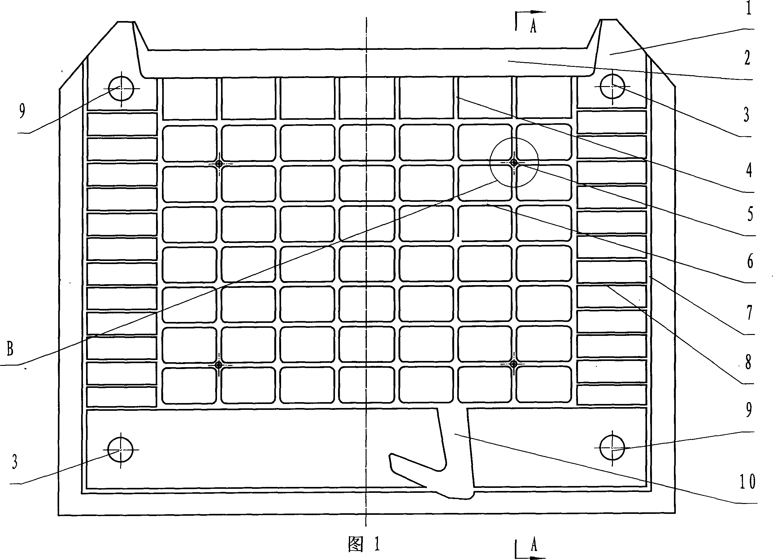 Method for producing copper sheet grating of lead acid battery, and dedicated die