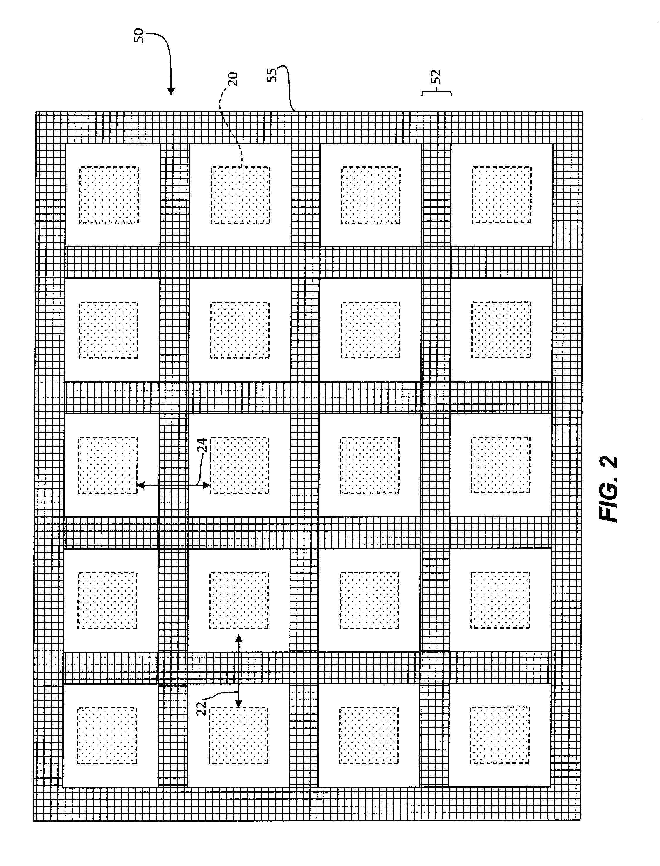 Display apparatus with pixel-aligned ground mesh