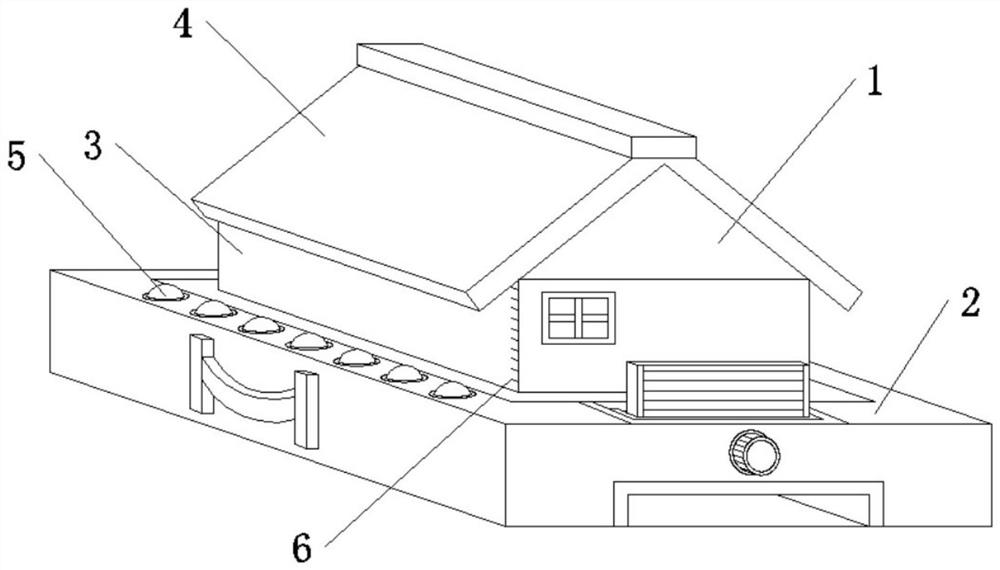 A wooden structure building exterior decoration model