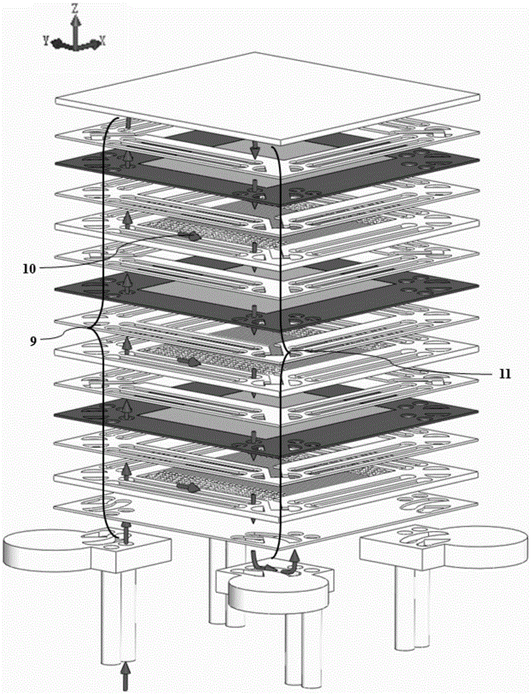 Flat-plate solid oxide fuel cell stack device