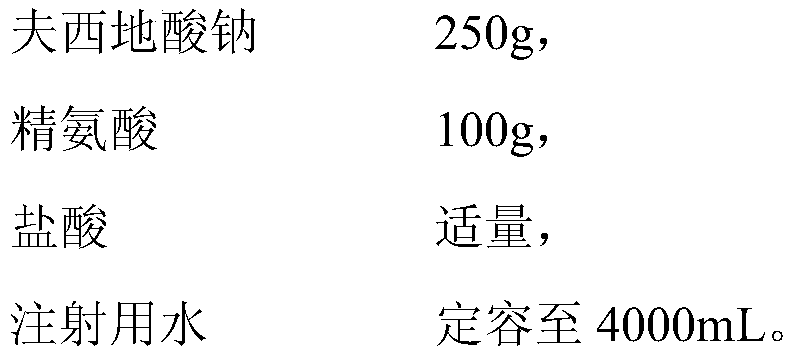 Sodium fusidate pharmaceutical composition for injection, and preparation method thereof