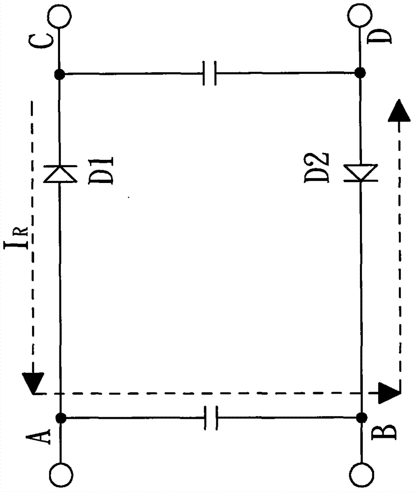 A leakage circuit for a diode reverse leakage current