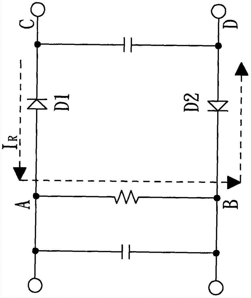 A leakage circuit for a diode reverse leakage current